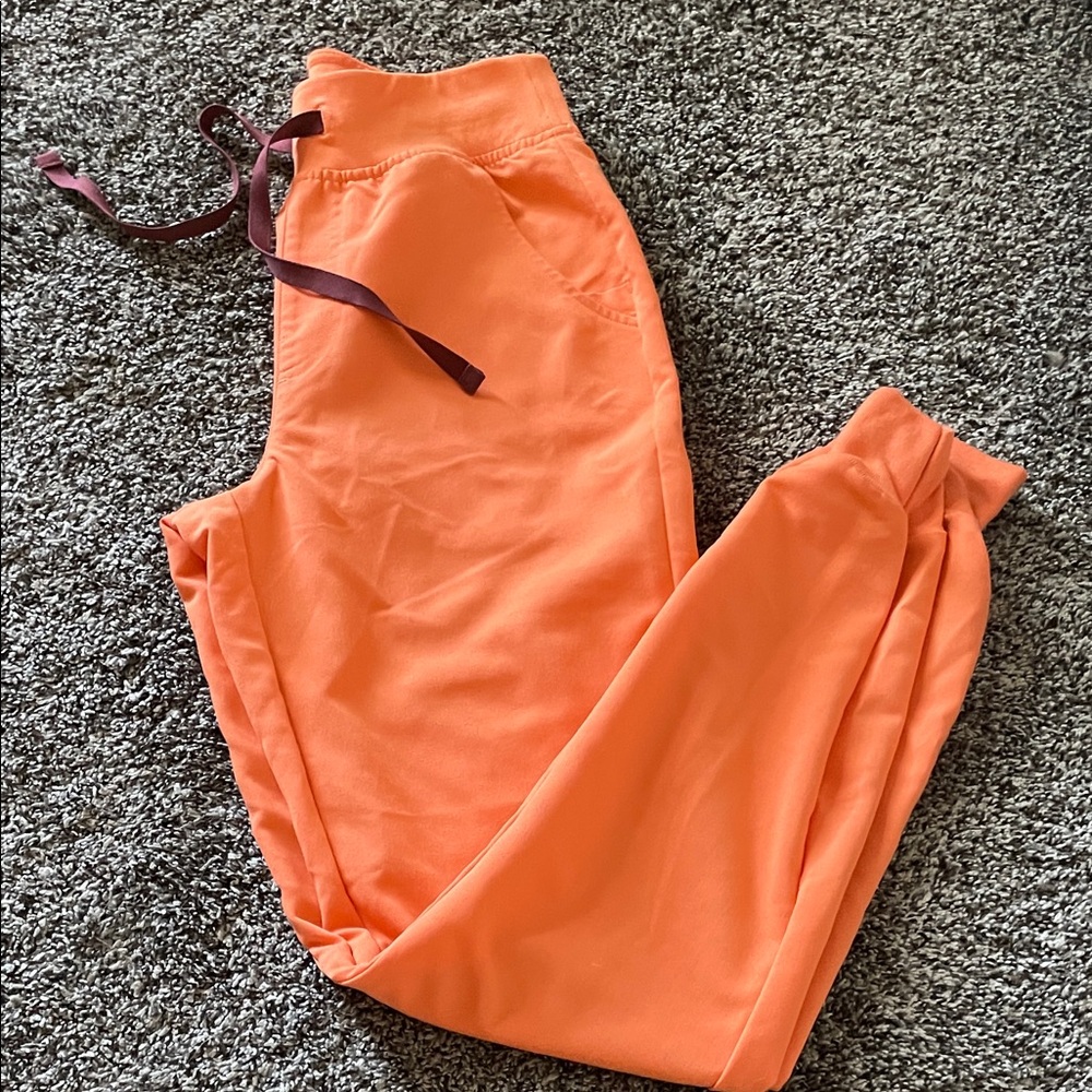 Figs  Technical Collection XS /T Orange Jogger Pants with Drawstring
